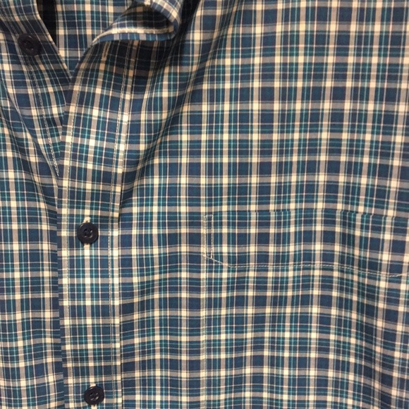 PLAID NORDSTROM Shirt WRINKLE FREE BUTTON DOWN WHITE & BLUE Size L - Picture 5 of 9